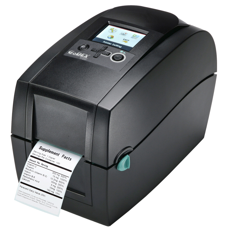 Godex RT230i 2" Thermal Transfer Printer, 011-R3iF01-000, with Color Display, 300 dpi, 5 ips, USB(H/D), RS232 Ethernet, - GoZob.com