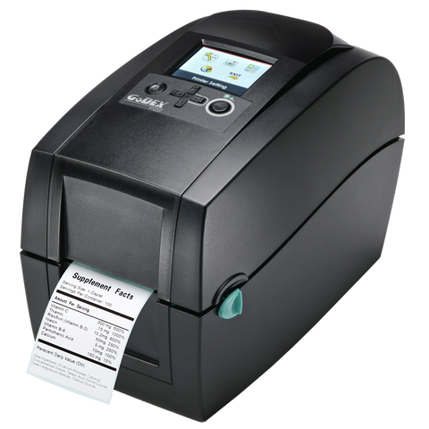 Godex RT200i 2" Thermal Transfer Printer with Color Display, 203 dpi, 7 ips, USB(H/D), RS232, Ethernet, 011-R2iF01-000 - GoZob.com