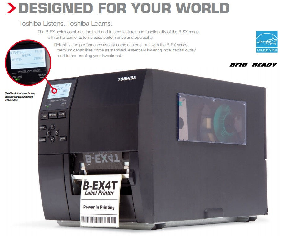 BEX4T1GS12DS03 - Toshiba Label Printer NE, Ribbon Save, Serial - GoZob.com